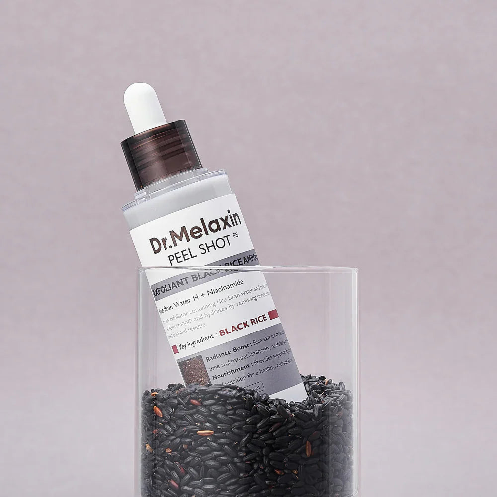 DR.MELAXIN Peel Shot Exfoliant Black Rice Ampoule - Velvet Vanity