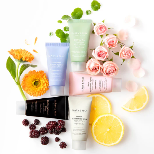MARY&MAY Vegan Wash Off Mask Mini Gift Set