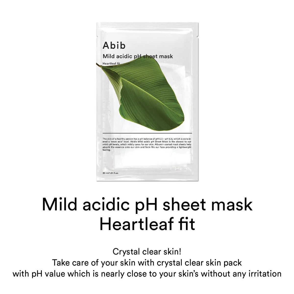 ABIB Mild acidic pH sheet mask Heartleaf Fit - Velvet Vanity