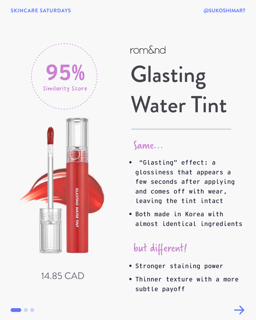 ROMAND Glasting Water Tint (8 colours)