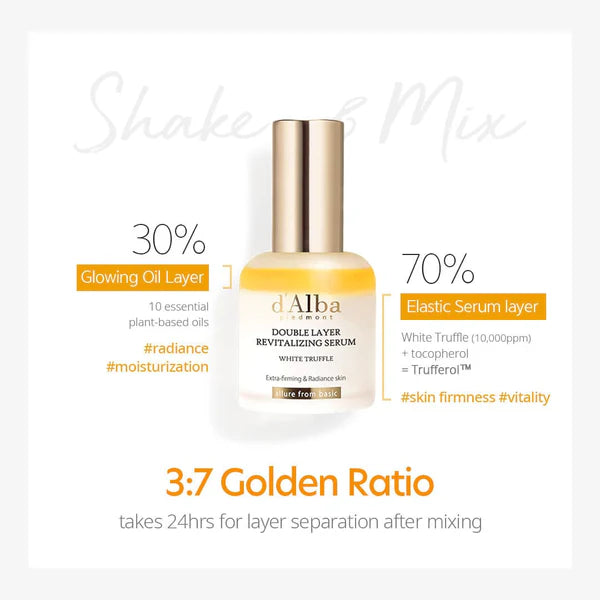 D'ALBA Double Layer Revitalizing Serum (50ml) - Velvet Vanity