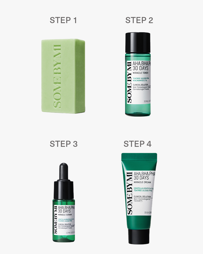 SOME BY MI AHA. BHA. PHA 30 Days Miracle AC SOS Kit, Edition (4 Piece Kit) - Velvet Vanity