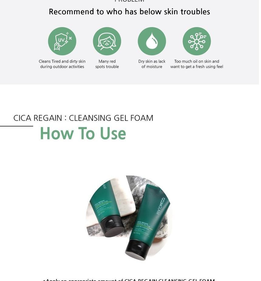 Cica Regain Cleansing Gel Foam - Velvet Vanity