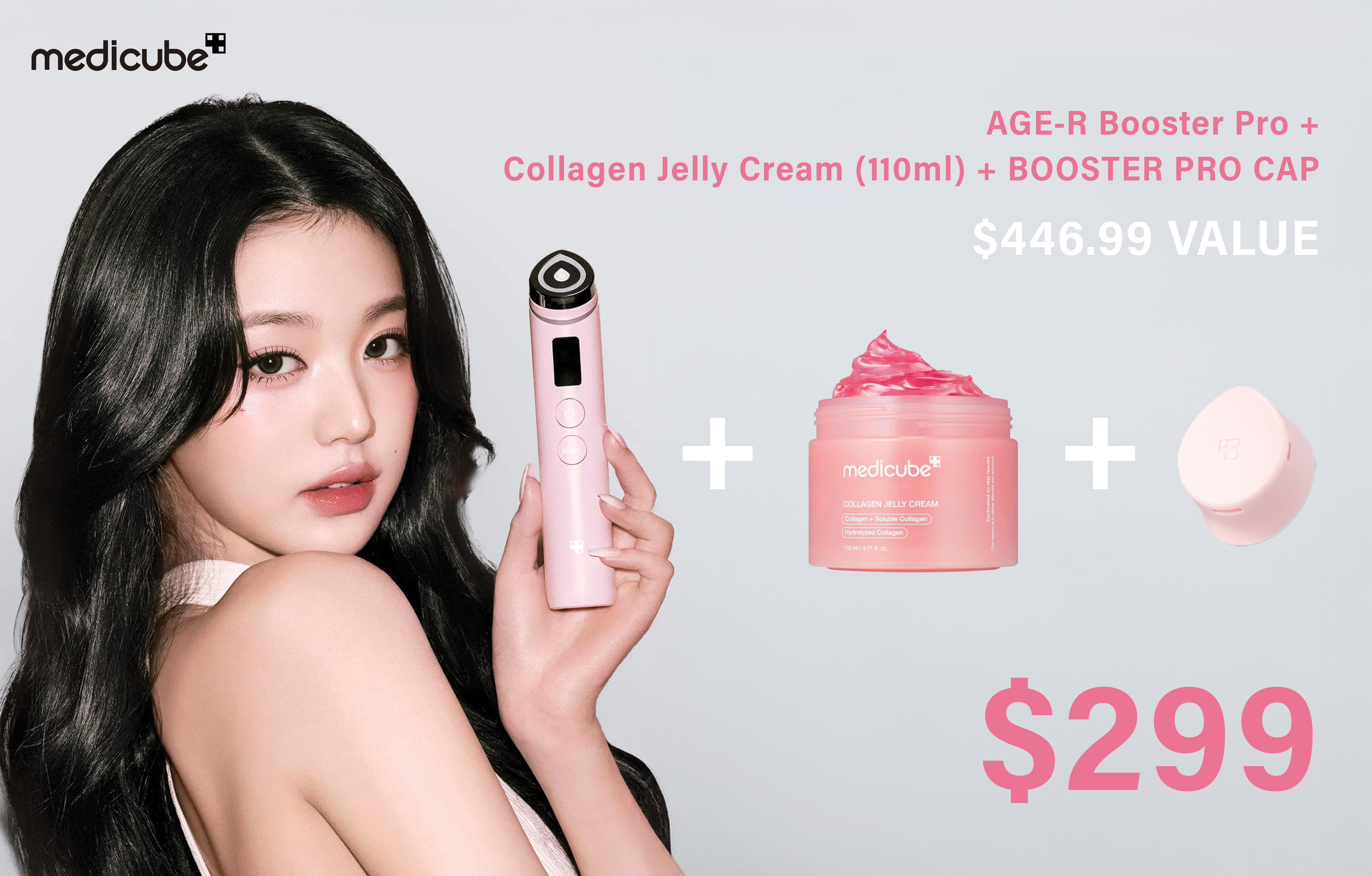 MEDICUBE AGE-R Booster Pro Pink Device+Medicube Collagen Jelly Cream+Booster Pro Cap