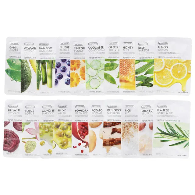 THE FACE SHOP - Real Nature Face Mask 1pc (20 Types) 20g - Velvet Vanity