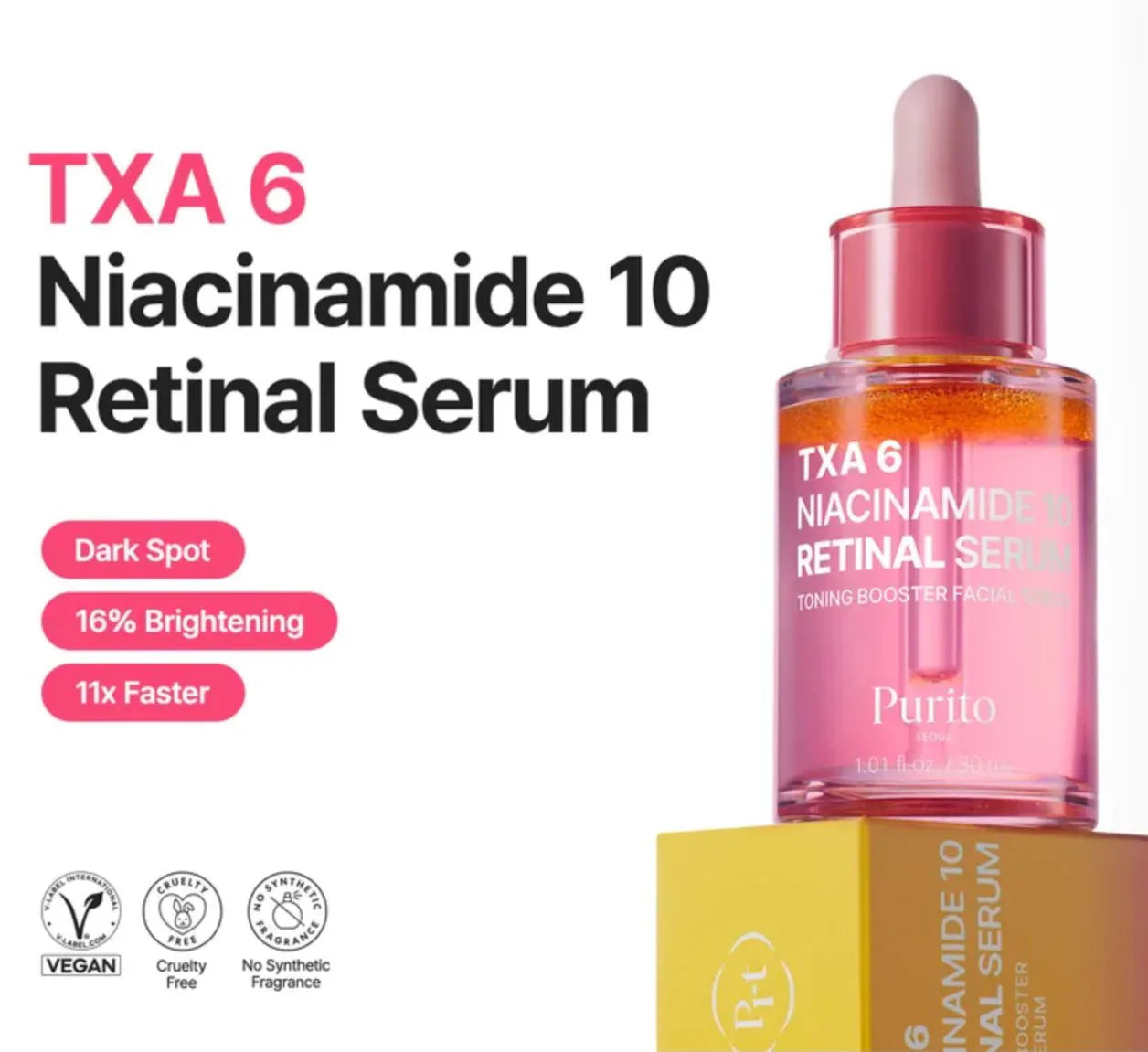 PURITO TXA 6 Niacinamide 10 Retinal Serum (30ml)