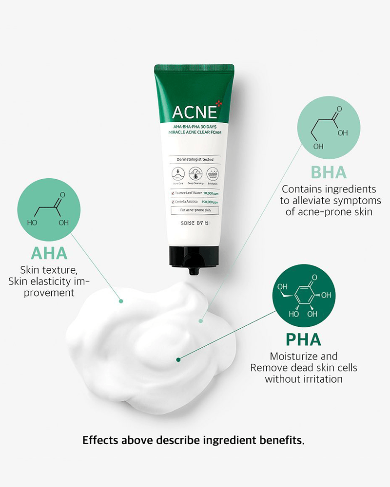 AHA BHA PHA 30 Days Miracle Acne Clear Foam